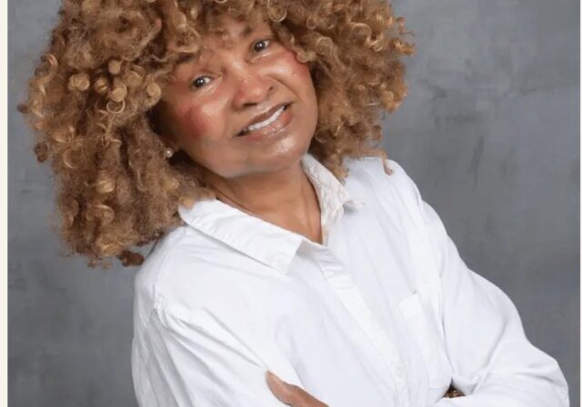 closeup of a woman with curly hair